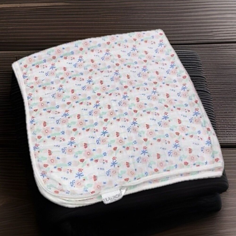 Lila & Jack Cotton Baby Blanket Pink Ditsy Floral Crib Stroller 4 Layer Muslin
